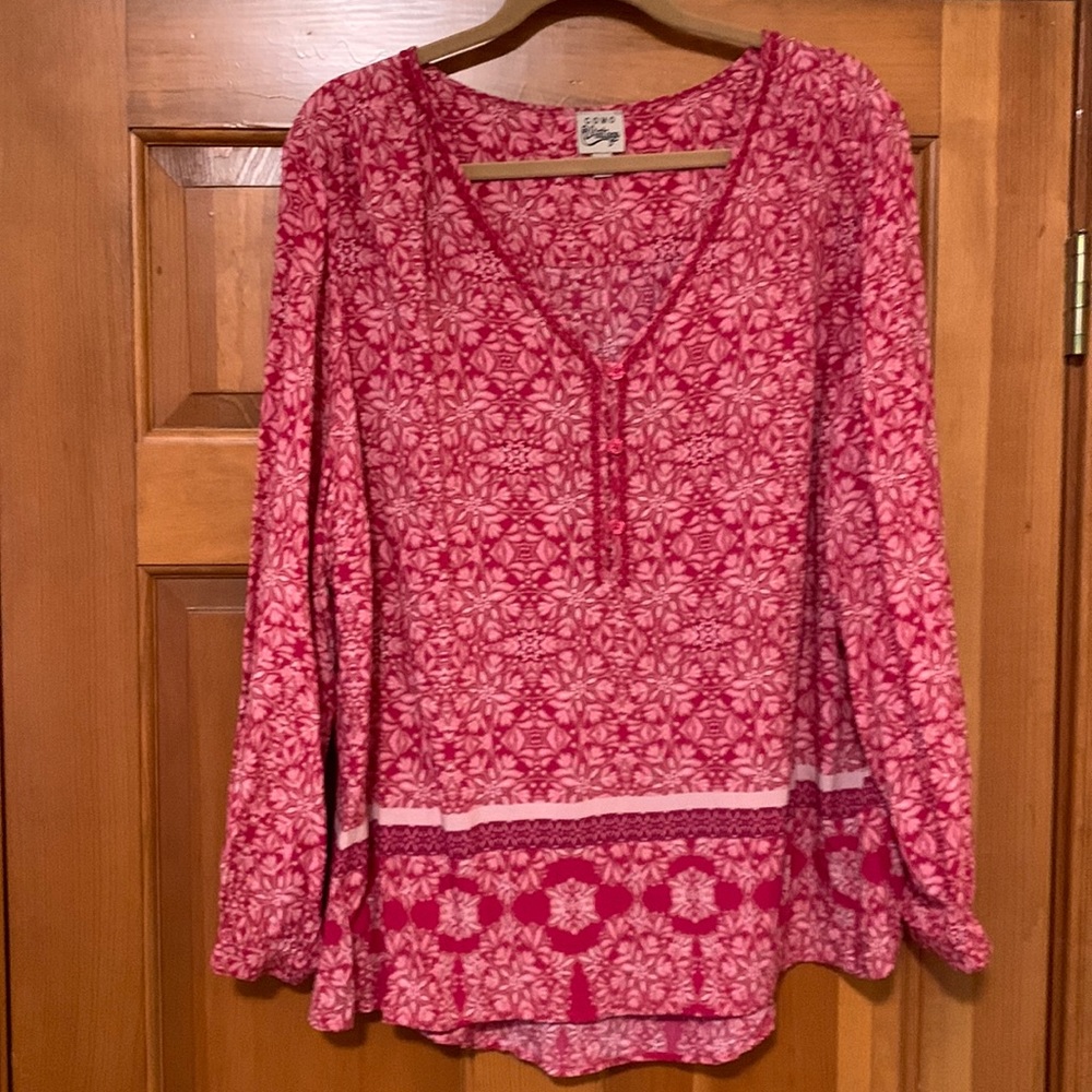 🔴Como Vintage V-neck blouse Size 2X